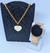 Kit Relógio Feminino Digital Led Redondo Luxo Rose Dourado + Colar Elo Português Coração Grande Liso Folheado Ouro Tendência - loja online