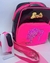 Kit Relógio Digital Led Band Bracelete Silicone + Mini Mochila Barbie Bolsa Infantil Transversal Rosa Pink Pelúcia Rosa Presente - loja online
