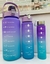 Kit 3 Garrafas de água Motivacional 2l Litros 900ml 300ml Squeeze Galão Garrafa Adulto Infantil Colorida degradê Fitness Trabalho - Store LVO