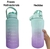 Kit 3 Garrafas de água Motivacional 2l Litros 900ml 300ml Squeeze Galão Garrafa Adulto Infantil Colorida degradê Fitness Trabalho na internet