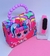 Kit Relógio Digital Led Bracelete Silicone Prova água + Bolsa Mini Bag Princesa Disney Alça Pérola Barbie Frozen Sofia Unicórnio Presente na internet