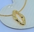 Colar Choker Aro Liso Rigido com Pingente Orgânico Minimalista Vazado Folheado Ouro 18K Ispiração Moda Blogueira Luxo na internet