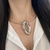 Imagem do Colar Choker Aro Liso Rigido com Pingente Orgânico Minimalista Vazado Folheado Ouro 18K Ispiração Moda Blogueira Luxo