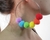Par de Brincos Argola 6cm Feminino / Brinco com Pompom Coloridos para Festas Bloco de Carnaval Ispiração Blogueira na internet