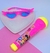 Kit Microfone Brinquedo Infantil para Crianças Menina Musical com Som Luz Musica + Óculos Coração Rosa Pop Star Presente na internet