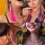 Brincos Feminino para Carnaval Festas Bloquinhos Fitas Fitinhas Coloridas Brinco Argola com Pompom Flor Girassol Eventos Tendência
