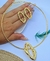 Kit Conjunto Colar e Brincos Choker aro Liso Orgânco Oval Vazado Andulado Folheado Ouro 18k Inspiração Blogueira Lançamento - loja online