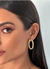 Par de Brincos Feminino Orgânico Vazado Martelado Folheado Ouro 18K Dourado Antialérgico Inspiração Blogueira Tendência - Store LVO