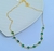 Colar Choker Tiffany Pedras Cristais Folheado Ouro Dourado Verniz Antialérgico Gargantilha verde Esmeralda Tendência Moda - loja online