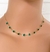 Colar Choker Tiffany Pedras Cristais Folheado Ouro Dourado Verniz Antialérgico Gargantilha verde Esmeralda Tendência Moda