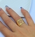 Anel Chapa Lisa Feminino Ajustável Coração Vazado Love Folheado Ouro 18k Dourado Prata Feminino Tendência Moda