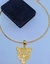 Colar Choker Feminino Elo aro fio Rigido com Pingente Onça Tigre Folheado Ouro Inspiração Tendência moda - comprar online