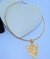 Colar Choker Feminino Elo aro fio Rigido com Pingente Onça Tigre Folheado Ouro Inspiração Tendência moda