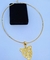 Colar Choker Feminino Elo aro fio Rigido com Pingente Onça Tigre Folheado Ouro Inspiração Tendência moda - loja online