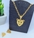 Kit Conjunto Colar e Brincos Feminino Corrente Elo Português com Pingente Onça Tigre Vazado Folheado Ouro Presente - loja online