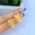 Kit Colar e Brincos Feminino Choker Elo Aro Rigido Redondo com Pingente Folha de Adão Folheado Ouro 18k Tendência na internet