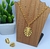 Kit Conjunto Colar e Brincos Corrente Elo Português com Pingente Folha Costela de Adão Folhedo Ouro - comprar online