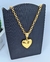 Kit Conjunto Colar e Brincos Corrente Grossa Elo Português com Pingente Coração liso 6mm Folheado Ouro Blogueira - comprar online