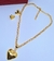 Kit Conjunto Colar e Brincos Corrente Grossa Elo Português com Pingente Coração liso 6mm Folheado Ouro Blogueira - loja online