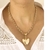 Kit Conjunto Colar e Brincos Corrente Grossa Elo Português com Pingente Coração liso 6mm Folheado Ouro Blogueira - comprar online