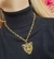 Kit Conjunto Colar e Brincos Feminino Corrente Elo Português com Pingente Onça Tigre Vazado Folheado Ouro Presente - Store LVO