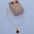Kit Conjunto Colar e Brincos com Pingente Trevo de Quatro folhas Corrente Inspiração Blogueira Virginia Folheado Ouro - Store LVO