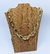 Colar Choker Feminino Corrente Elos Duplo Grosso Mix Dourado com Prata Folheado Ouro Elo Quadrado Tendência Lançamento na internet