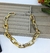 Colar Choker Feminino Corrente Elos Duplo Grosso Mix Dourado com Prata Folheado Ouro Elo Quadrado Tendência Lançamento - Store LVO