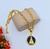 Colar religioso Corrente Grossa Elo Português com Pingente Medalha Redonda Nossa senhora aparecida azul Tendência Moda - Store LVO