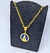 Colar religioso Corrente Grossa Elo Português com Pingente Medalha Redonda Nossa senhora aparecida azul Tendência Moda - loja online