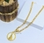 Colar Corrente elo Português Feminino com Pingente Medalha redonda Nossa senhora Aparecida Folheado Ouro 18k Dourado - Store LVO