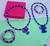 Kit Colar e Pulseira Miçangas Pérolas Infantil Menina com Pingente Princesas Disney Minnie Stitch Sereia Moana Moda Kids - Store LVO