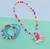Kit Colar e Pulseira Miçangas Pérolas Infantil Menina com Pingente Princesas Disney Minnie Stitch Sereia Moana Moda Kids - comprar online