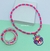Kit Colar e Pulseira Miçangas Pérolas Infantil Menina com Pingente Princesas Disney Minnie Stitch Sereia Moana Moda Kids - Store LVO