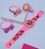 Kit Relógio Infantil Digital Pisca Luz Led Colorido Toca Musica Princesa Disney Minnie Frozen Barbie + Bracelete 3D Glitter Presente - loja online
