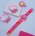 Kit Relógio Infantil Digital Pisca Luz Led Colorido Toca Musica Princesa Disney Minnie Frozen Barbie + Bracelete 3D Glitter Presente - Store LVO