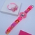 Kit Relógio Infantil Digital Pisca Luz Led Colorido Toca Musica Princesa Disney Minnie Frozen Barbie + Bracelete 3D Glitter Presente - loja online
