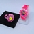 Kit Relógio Infantil Digital Pisca Luz Led Colorido Toca Musica Princesa Disney Minnie Frozen Barbie + Bracelete 3D Glitter Presente