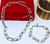 Imagem do Kit Colar e Pulseira Corrente Elos Cartier Folheado Ouro Dourado e Prata Conjunto Feminino Moda Tendência Luxo