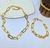 Kit Colar e Pulseira Corrente Elos Cartier Folheado Ouro Dourado e Prata Conjunto Feminino Moda Tendência Luxo