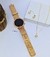 Kit Relógio Feminino Digital Led Redondo Strass Luxo Silicone +Conjunto Colar e Brincos Folheado Ouro Presente Lembrançinha - comprar online