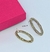 Brinco Feminino Orgânico Oval Martelado Vazado Folheado 18K Dourado e Prata Luxo Brincos Moderno elegante Moda - comprar online
