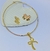 Kit Colar e Brincos Feminino Choker Aro Liso com Pingente Laço Grande Delicado Par de Brinco Antialérgico Luxo Moda Tendência - loja online