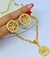 Kit Colar e Brincos Feminino Corrente Elo Português Folheado Ouro Pingente Medalha árvore da Vida Par Brinco Antialérgico Moda - comprar online
