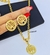 Kit Colar e Brincos Feminino Corrente Elo Português Folheado Ouro Pingente Medalha árvore da Vida Par Brinco Antialérgico Moda na internet
