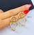 Kit Conjunto Colar e Brincos Corrente Elo Grosso Pingente Mosquetão Coração Folheado Ouro Par de Brinco Antialérgico Moda - Store LVO