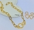 Kit Conjunto Colar e Brincos Corrente Elo Grosso Pingente Mosquetão Coração Folheado Ouro Par de Brinco Antialérgico Moda