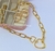 Kit Conjunto Colar e Brincos Corrente Elo Grosso Pingente Mosquetão Coração Folheado Ouro Par de Brinco Antialérgico Moda - loja online