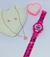 Kit Relógio de Pulso Infantil Digital Esporte + Conjunto Colar e Brincos Menina Desenho Animado + Caixa Coração Rosa na internet