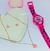 Kit Relógio de Pulso Infantil Digital Esporte + Conjunto Colar e Brincos Menina Desenho Animado + Caixa Coração Rosa